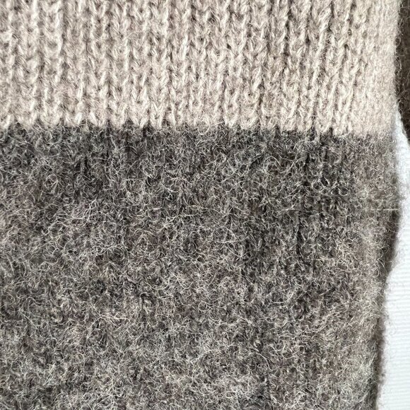 Rachel Zoe Wool Blend ColorBlock‎ Stripe Mid Length Knit Open Cardigan Brown Tan - Picture 11 of 15